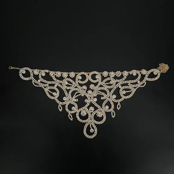 Fashion Rhinestone Bib Collars Crystal Choker Necklace Wedding for Women Jewelry - Picture 5 of 8